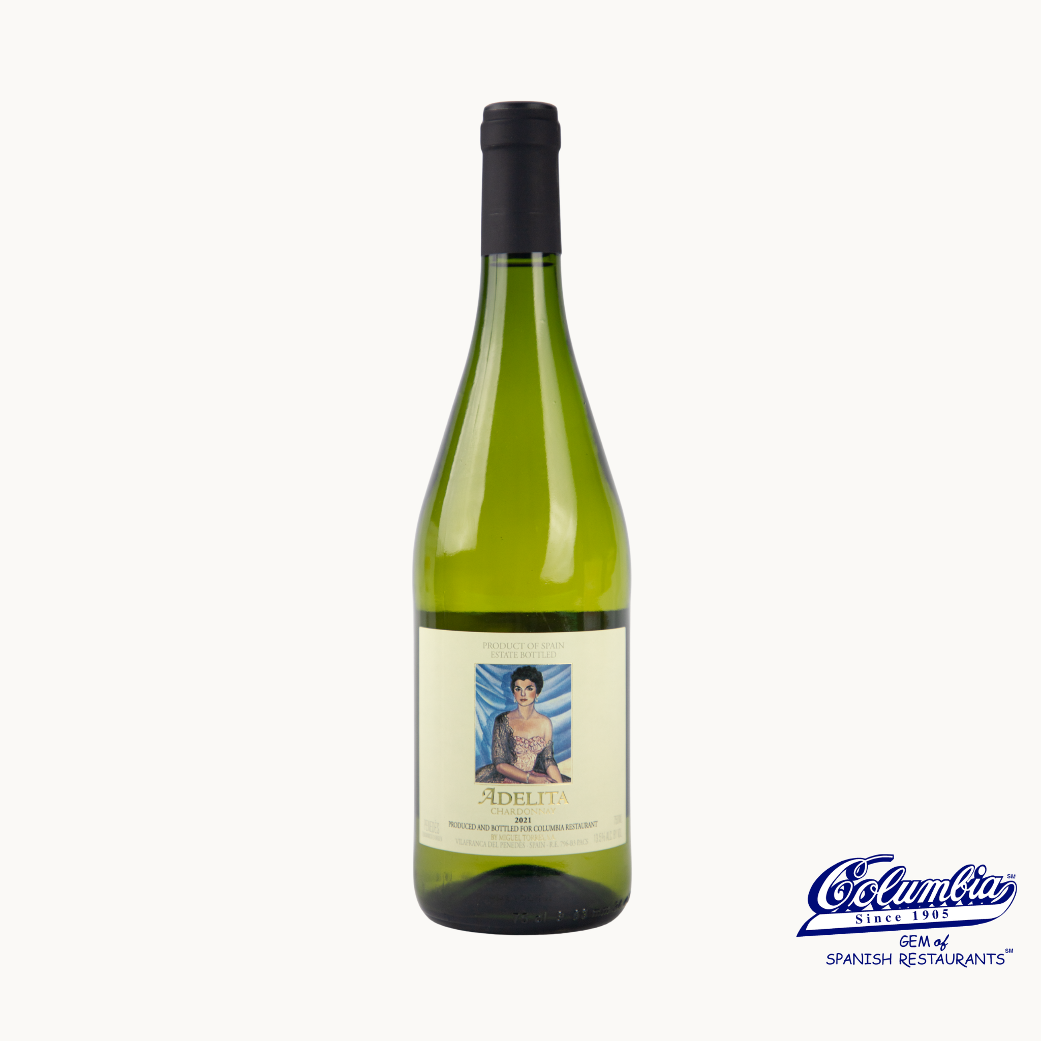 Wine bottle with a label on a white background, featuring the brand 'Columba'.