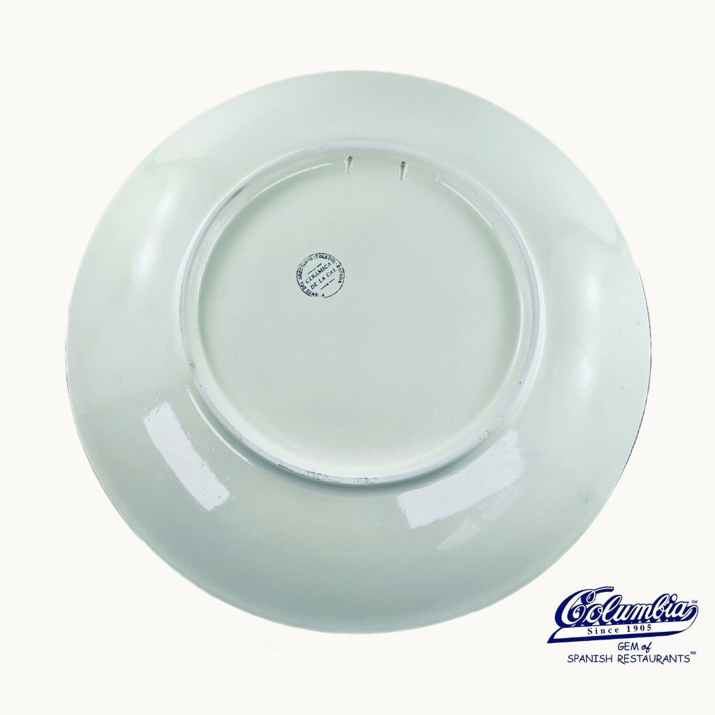 Back of a plate on a white background