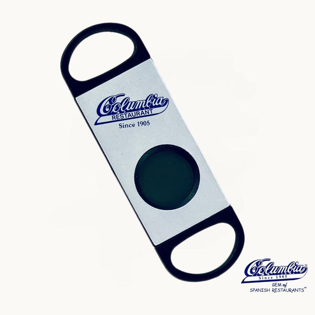 Cigar opener with Columbia Restaurant branding on a white background