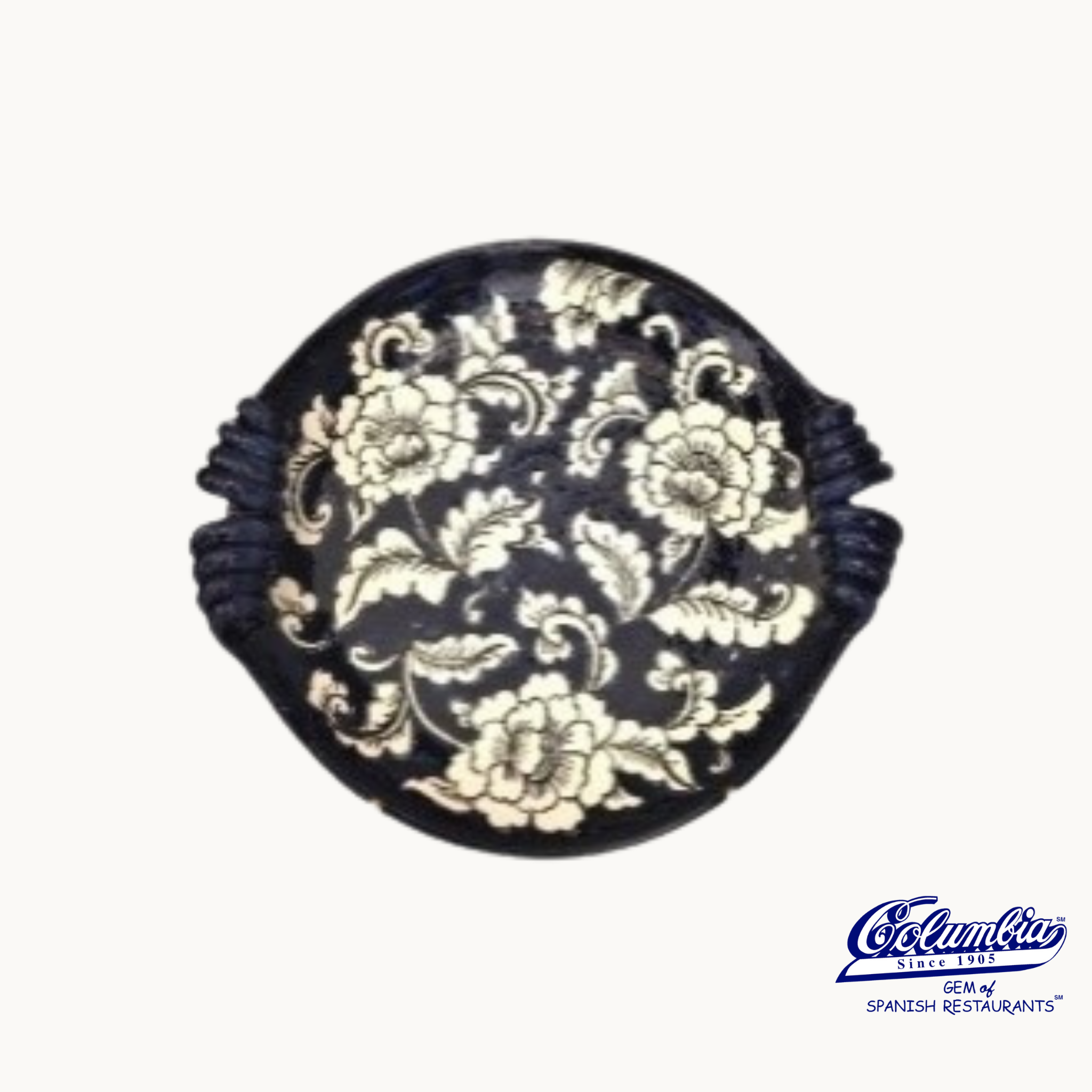Decorative bowl with floral pattern on a white background