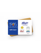 Gift card with multiple restaurant logos on a white background
