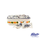 Columbus candy container with candy packets on a white background