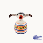 Decorative ceramic object with colorful design on a white background, featuring the El Cangrejo logo.