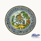 Decorative plate with a knight and horse design on a white background, featuring the El Cid logo.