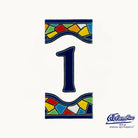 Colorful ceramic tile with the number '1' on a white background, featuring the Columba logo.